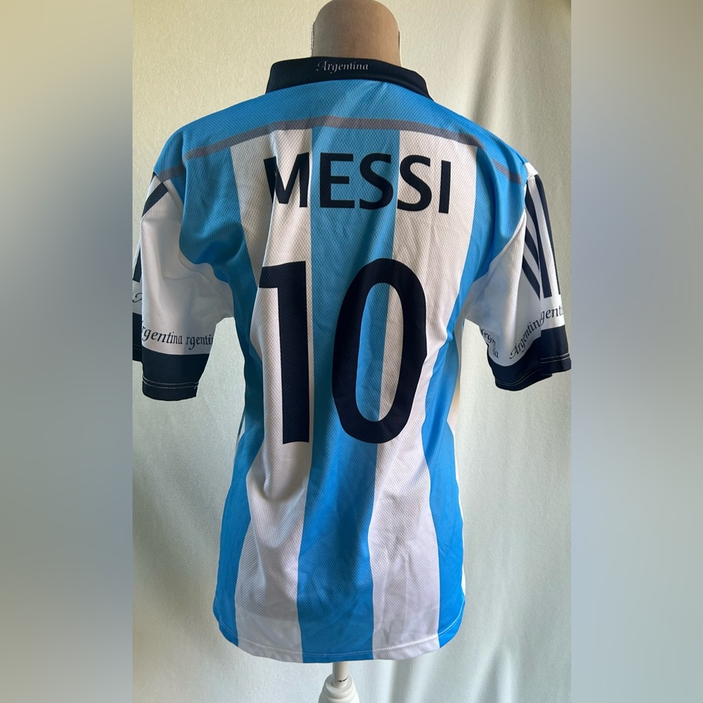 Argentina Messi #10 Blue & White Soccer Jersey